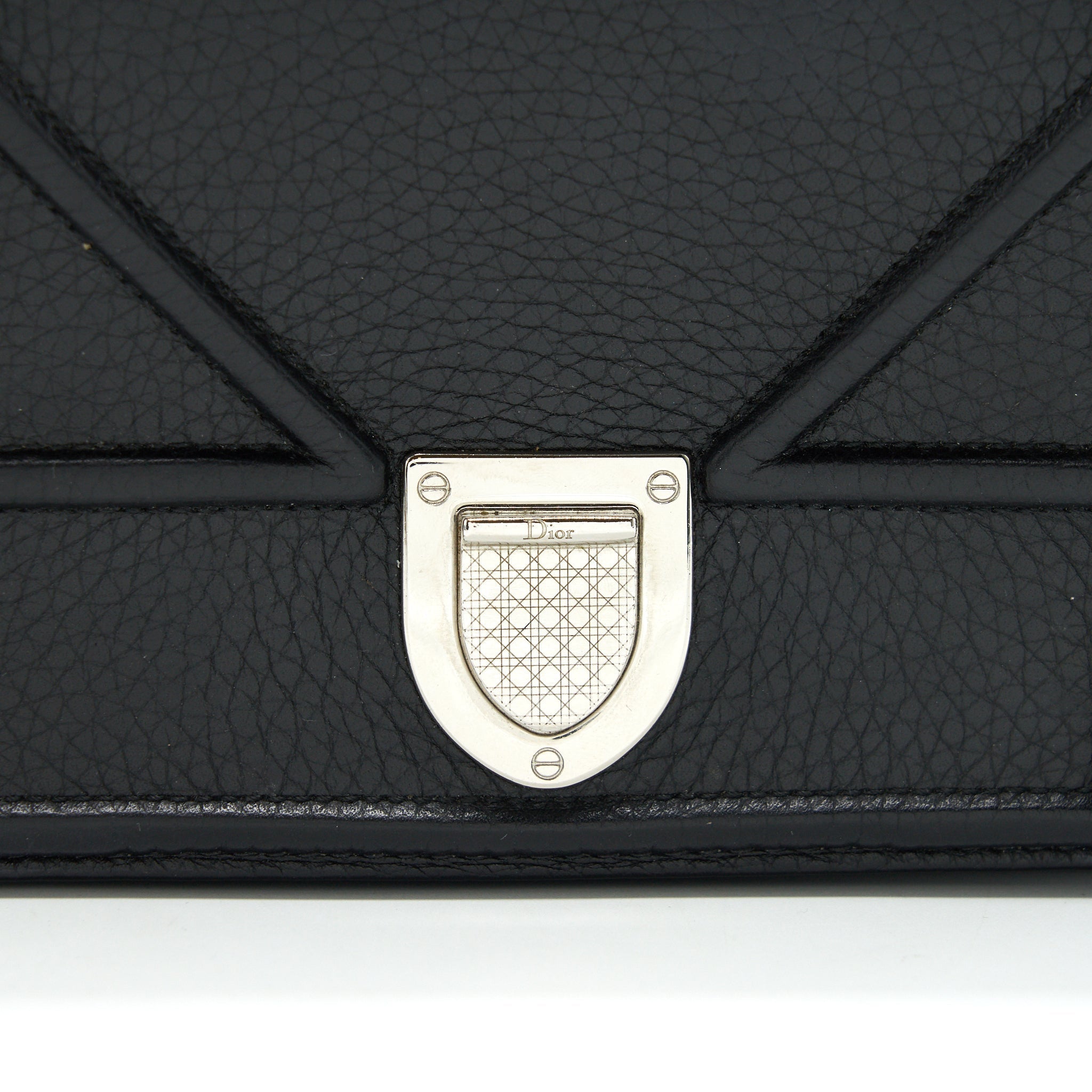 DIOR DIORAMA WALLET ON CHAIN BLACK WITH SHW