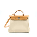 HERMES HERBAG ZIP 31 LEATHER/CANVAS BETON/NATUREL SABLE SHW