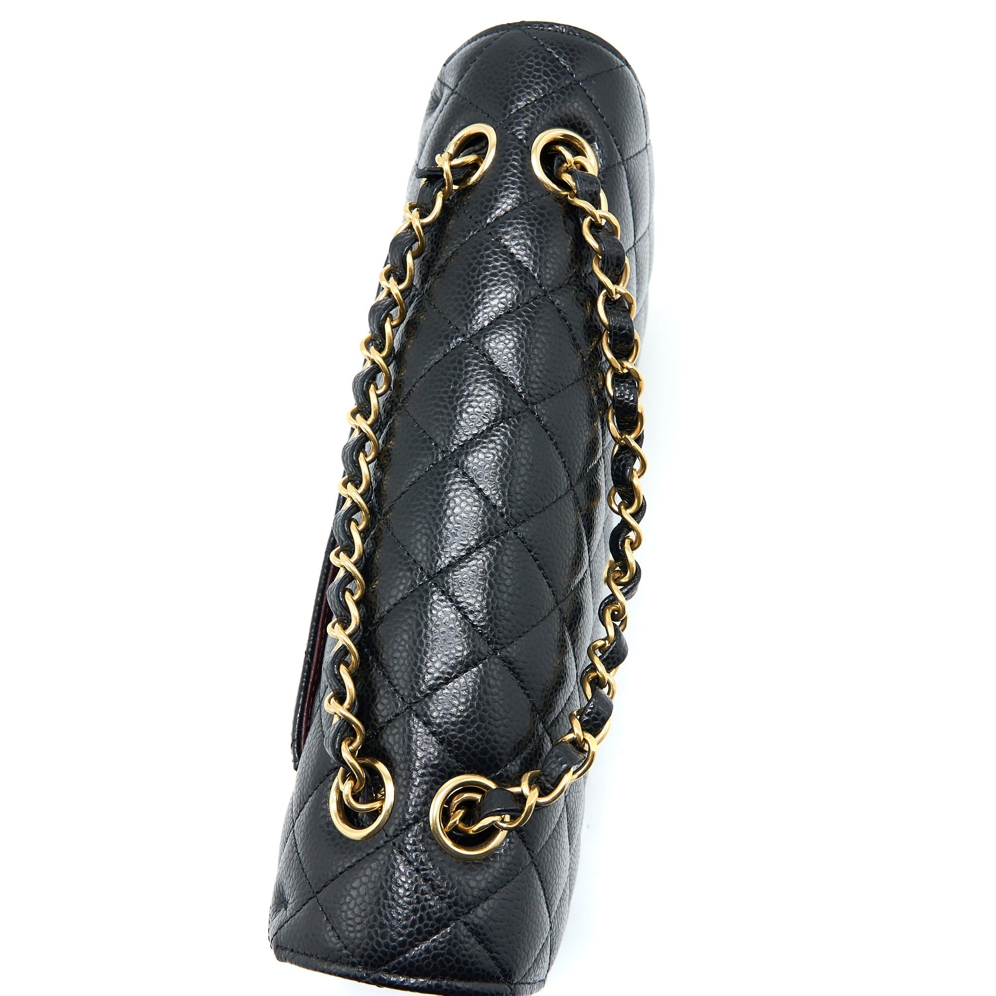 CHANEL MEDIUM CLASSIC DOUBLE FLAP BAG CAVIAR BLACK GHW (MICROCHIP)