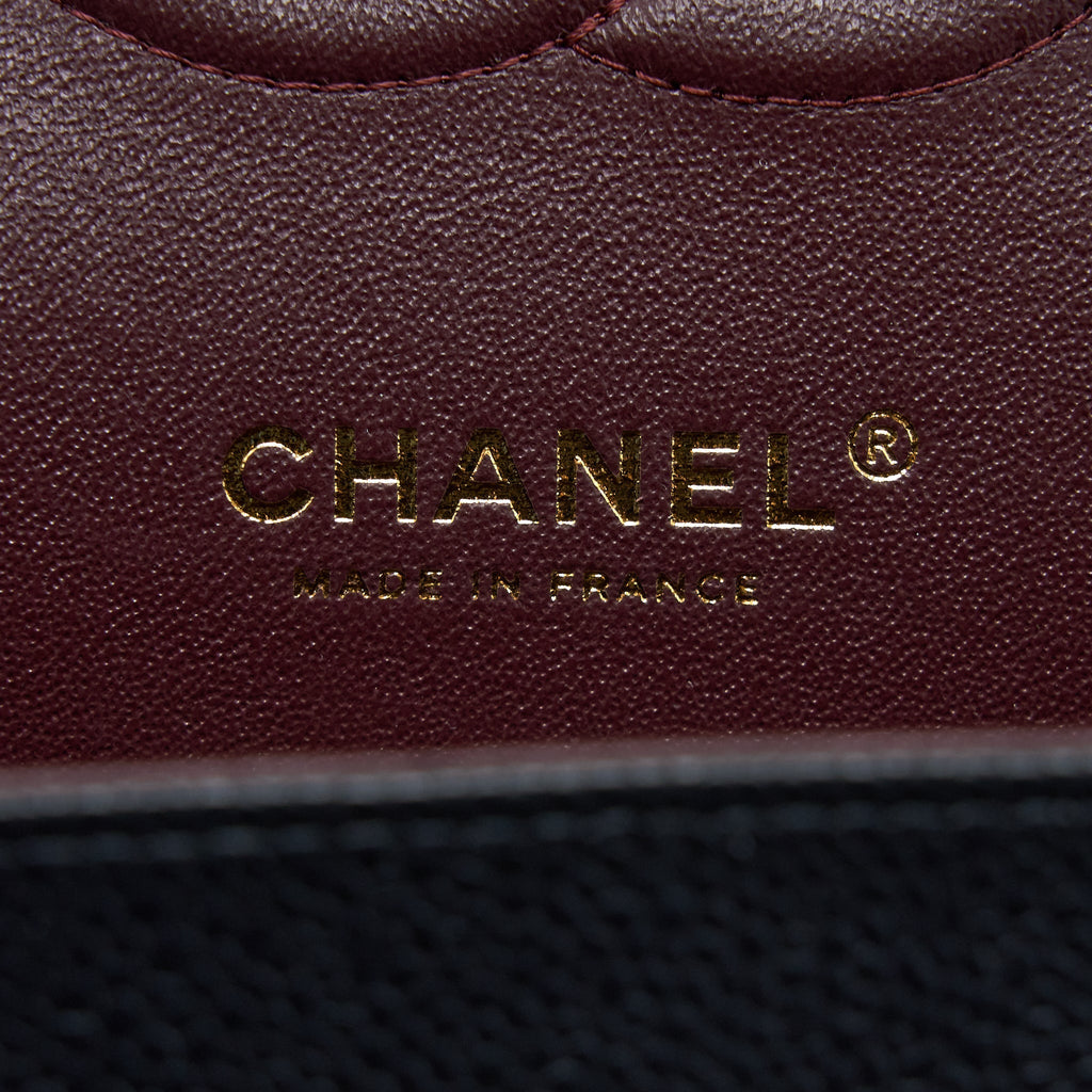 CHANEL MEDIUM CLASSIC DOUBLE FLAP BAG CAVIAR BLACK GHW (MICROCHIP)
