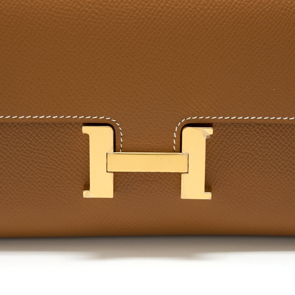 Hermes Constance Long Wallet Epsom Gold GHW