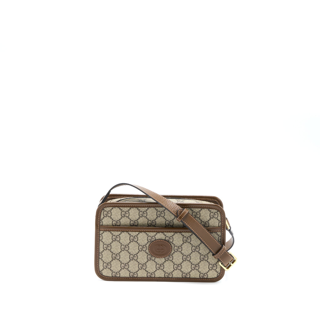 GUCCI MINI BAG INTERLOCKING G IN GG SUPREME CANVAS GHW
