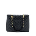 CHANEL GRAND SHOPPING TOTE BAG CAVIAR BLACK GHW
