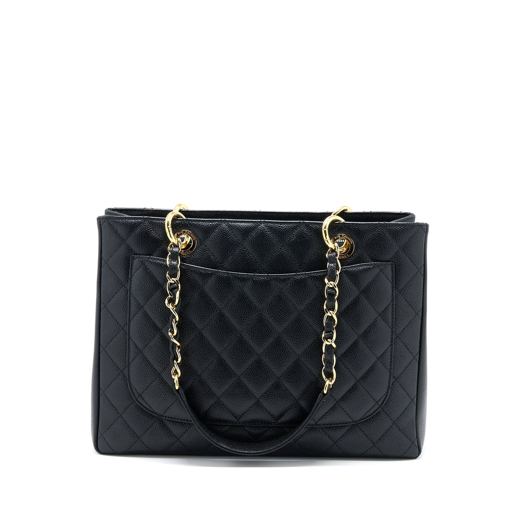 CHANEL GRAND SHOPPING TOTE BAG CAVIAR BLACK GHW