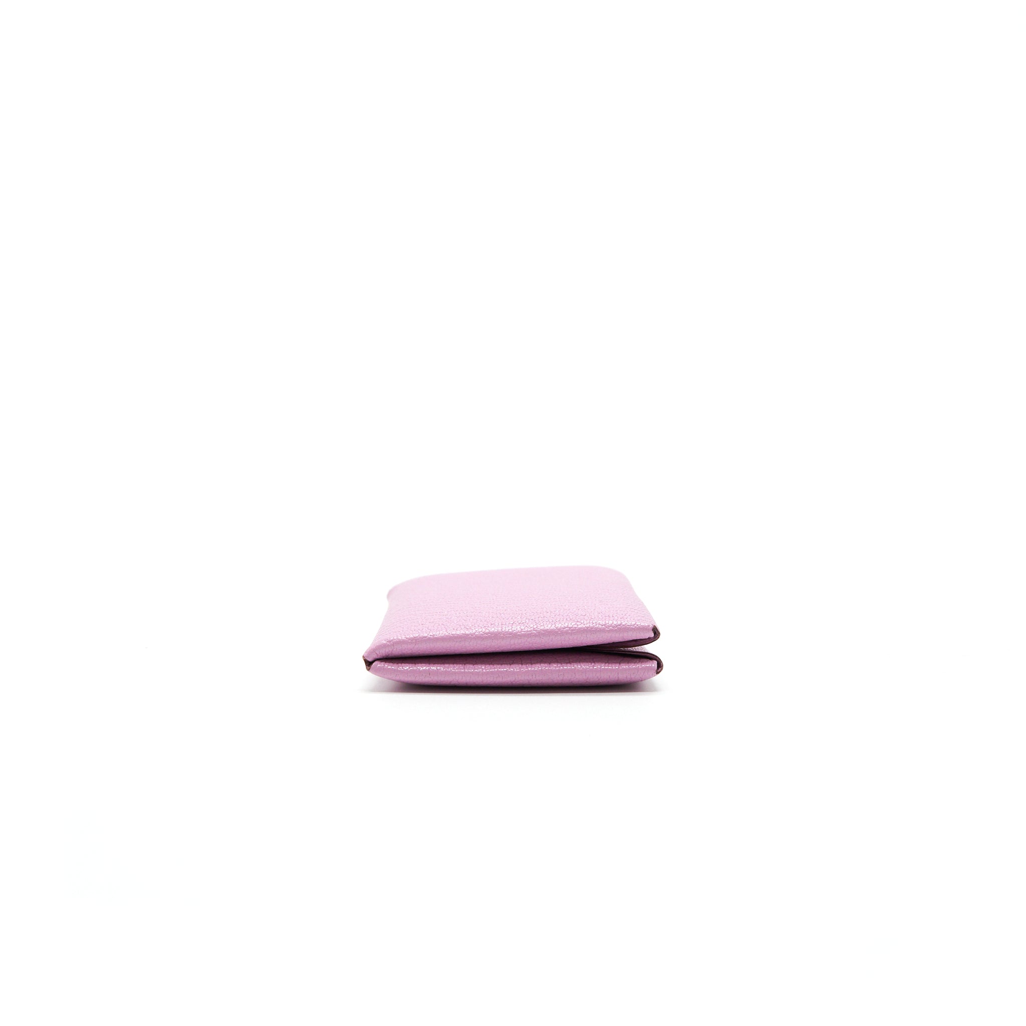 HERMES CALVI CARD HOLDER CHEVRE MYSORE LEATHER, X9 MAUVE SYLVESTRE