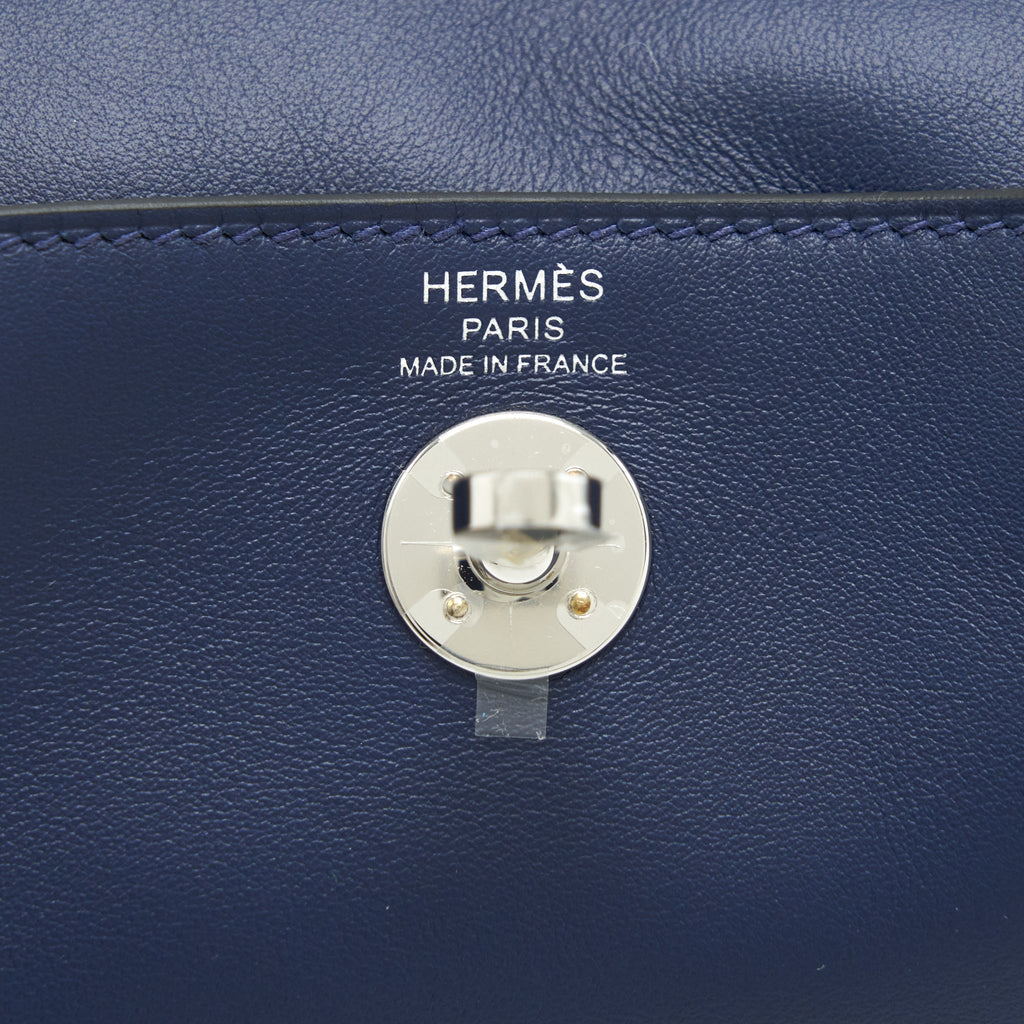 Hermes mini Lindy Swift Navy/Bleu Frida SHW