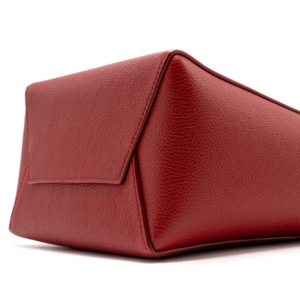 CELINE SANGLE SMALL BUCKET BAG GRAINED CALFSKIN RED SHW