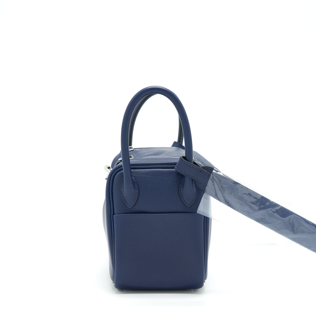 Hermes mini Lindy Swift Navy/Bleu Frida SHW