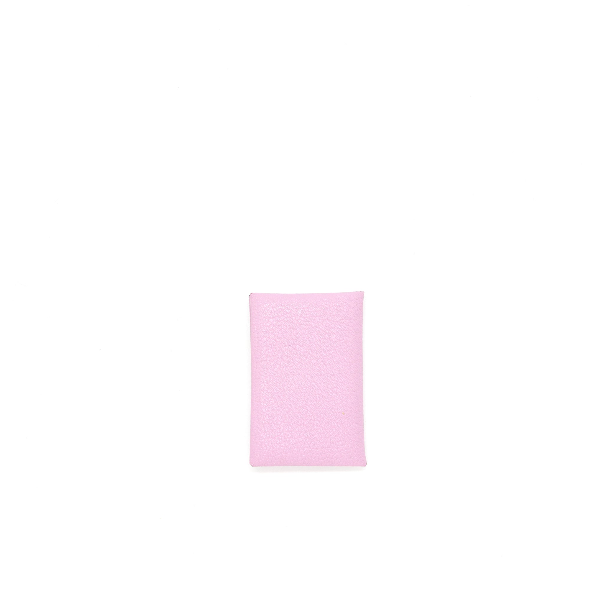 HERMES CALVI CARD HOLDER CHEVRE MYSORE LEATHER, X9 MAUVE SYLVESTRE