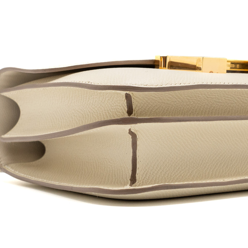 Hermes mini constance epsom craie GHW