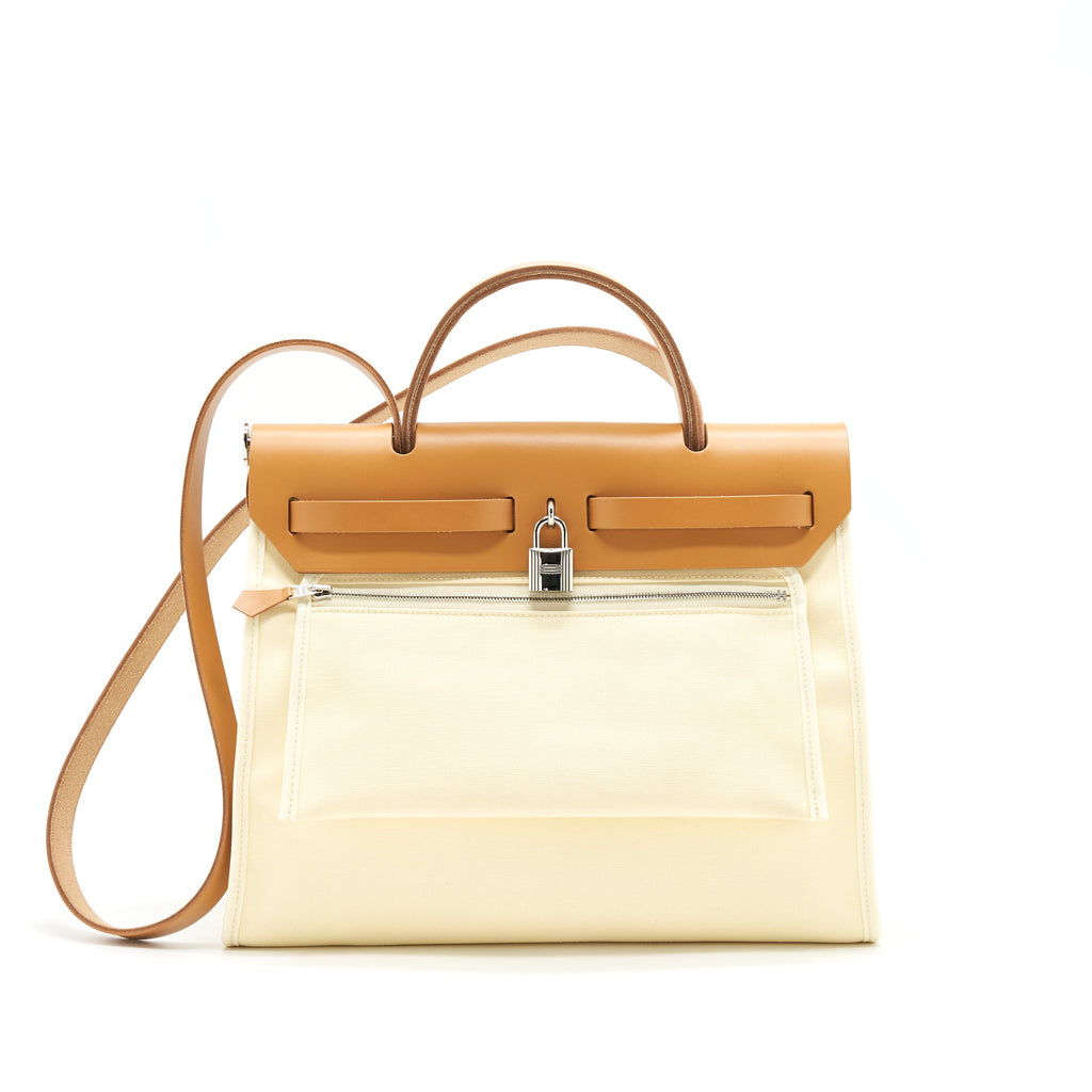 Hermes Herbag Zip 31 Vanille / Natural Sable SHW