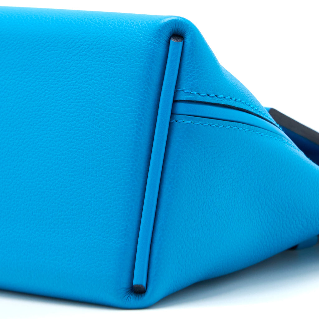 Hermes mini 24/24 2424-21 Bag Evercolor/Swift 0F Blue Frida SHW