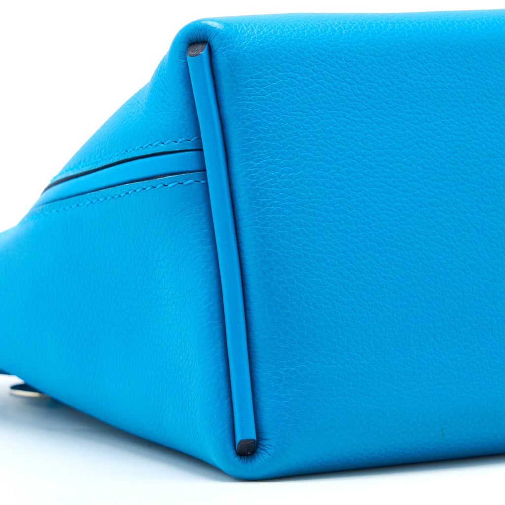 Hermes mini 24/24 2424-21 Bag Evercolor/Swift 0F Blue Frida SHW