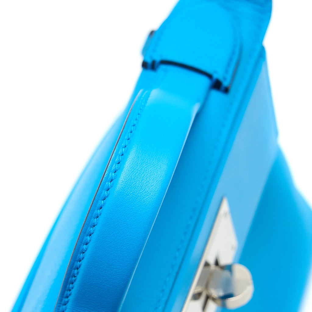 Hermes mini 24/24 2424-21 Bag Evercolor/Swift 0F Blue Frida SHW