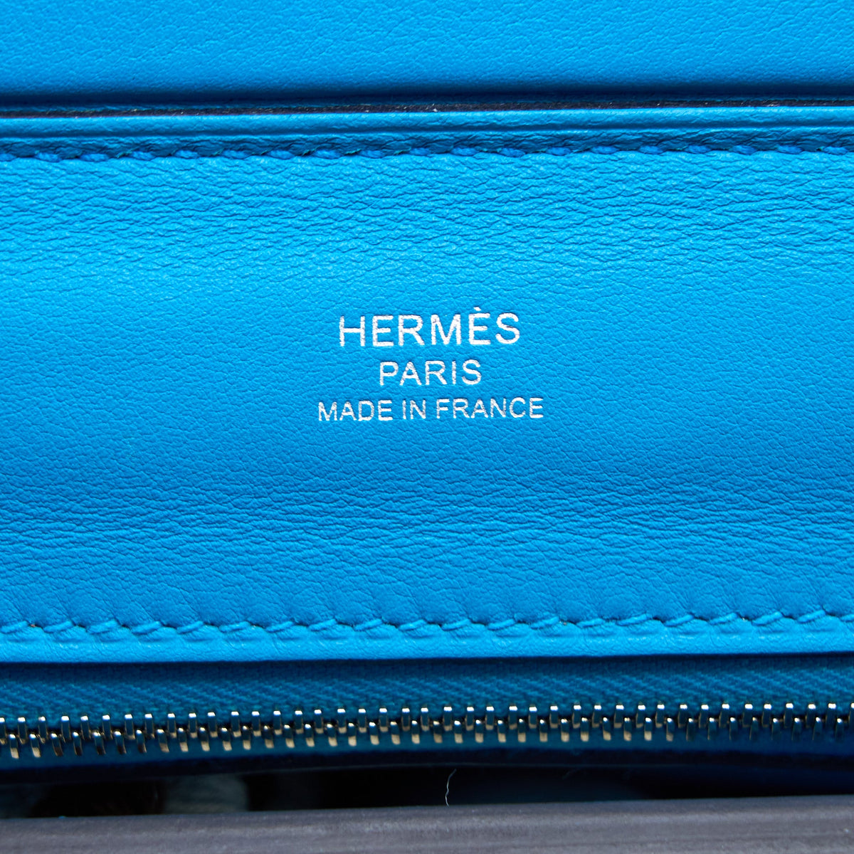 Hermes mini 24/24 2424-21 Bag Evercolor/Swift 0F Blue Frida SHW