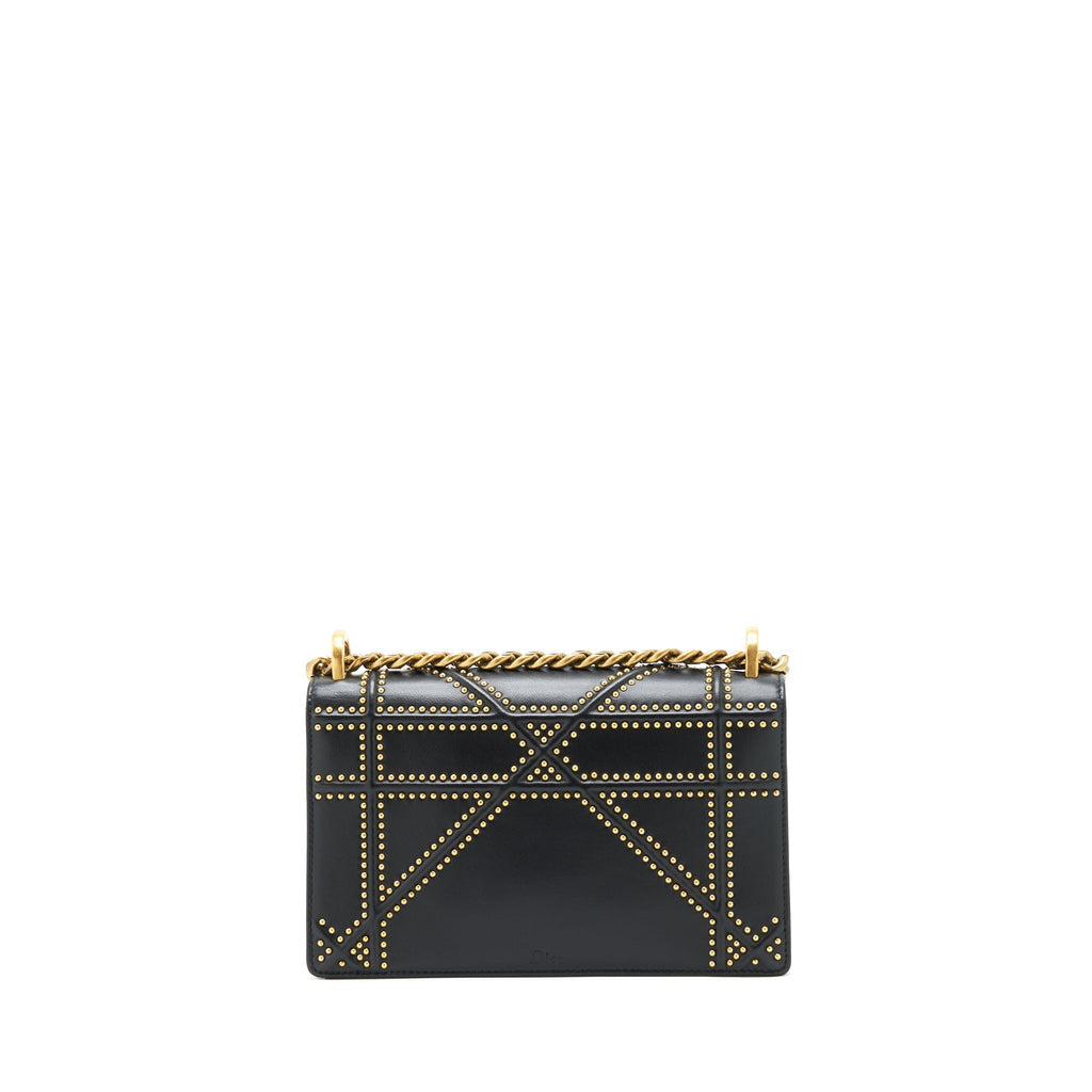 DIOR SMALL STUDDED DIORAMA BLACK GHW