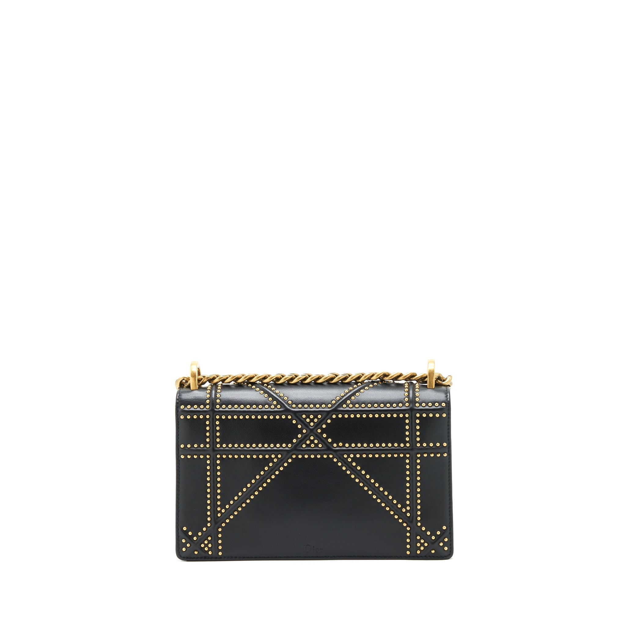 DIOR SMALL STUDDED DIORAMA BLACK GHW