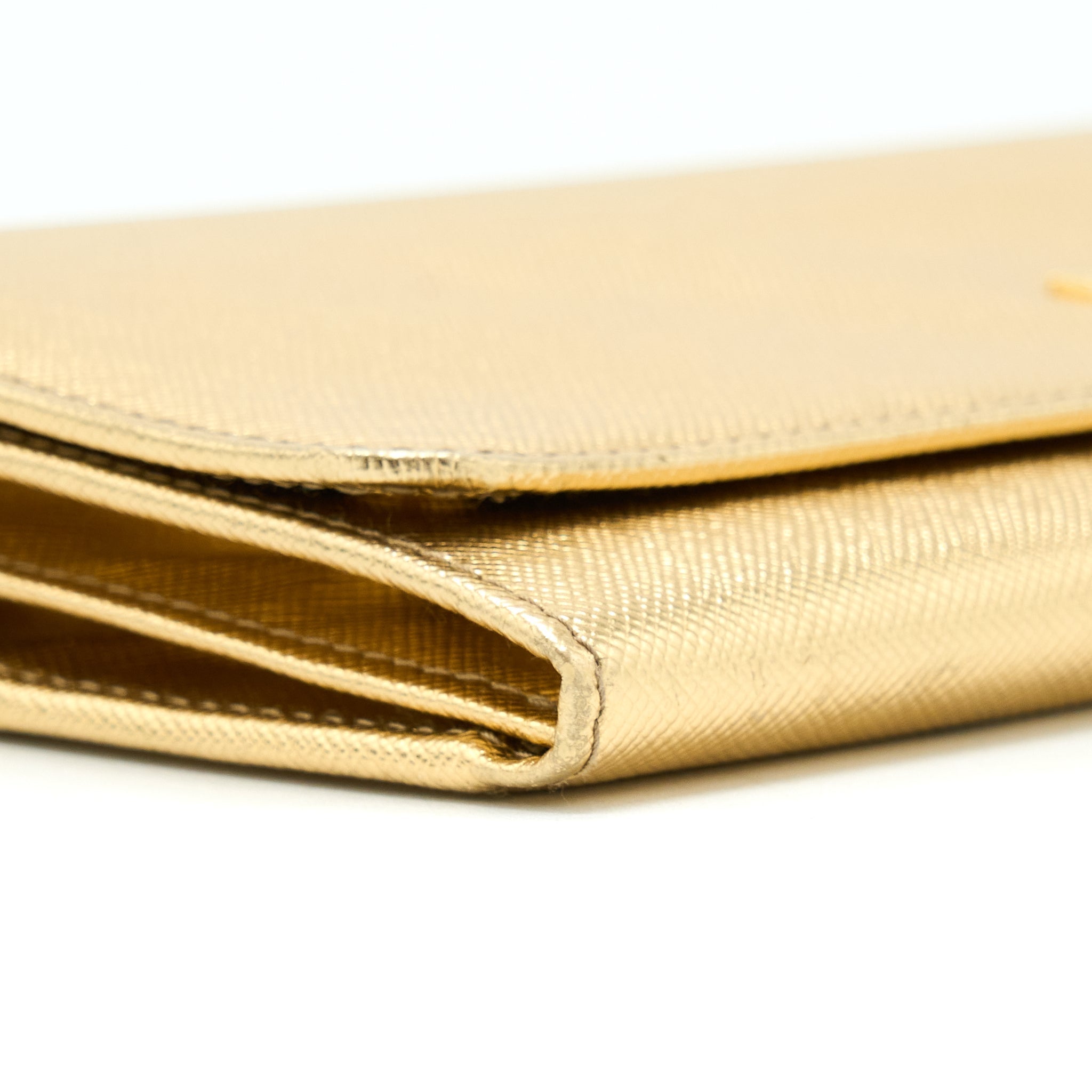 PRADA MINI WALLET ON CHAIN GOLD GHW
