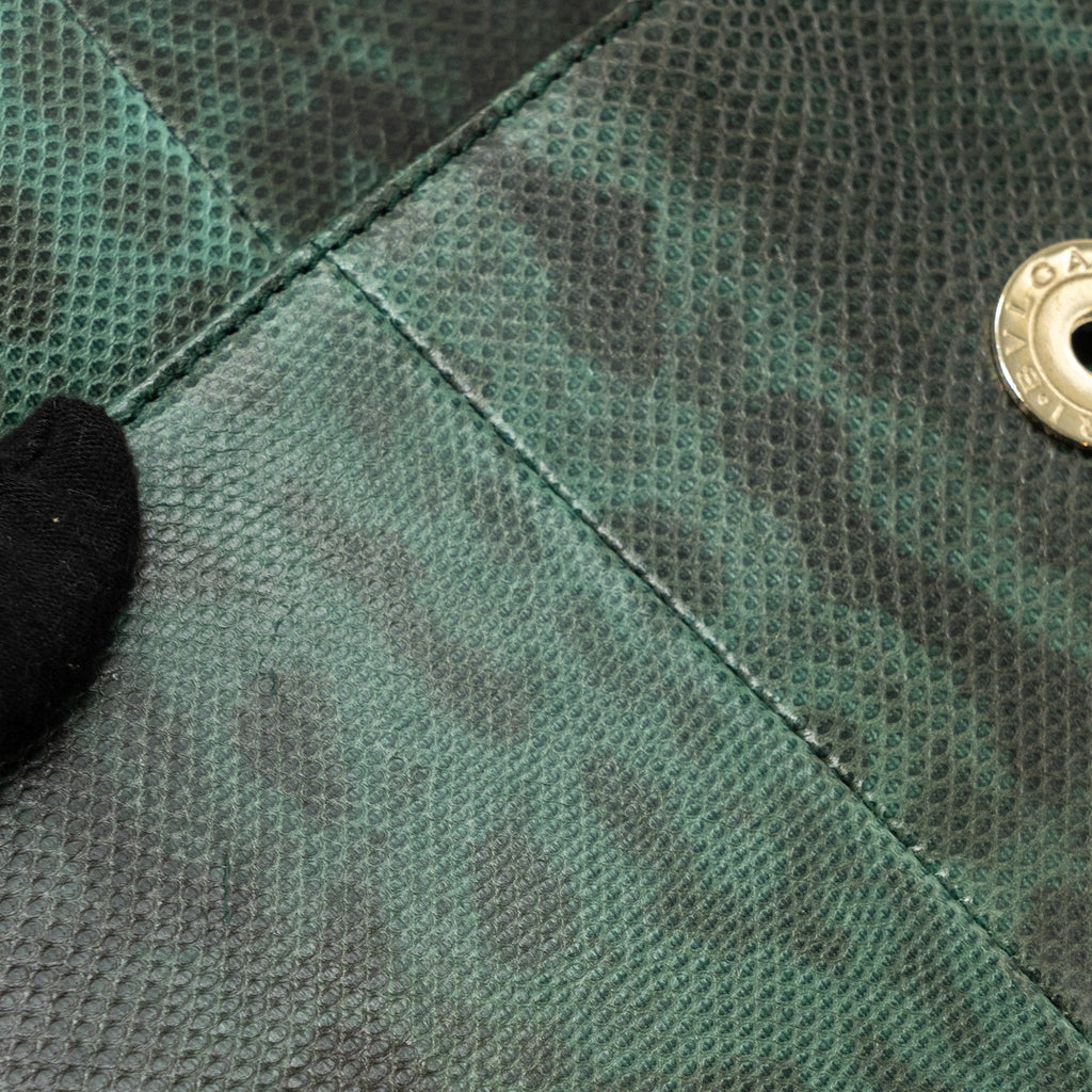 BVLGARI SERPENTI FOREVER FLAP BAG SHINY KARUNG GLACIER GREEN LGHW