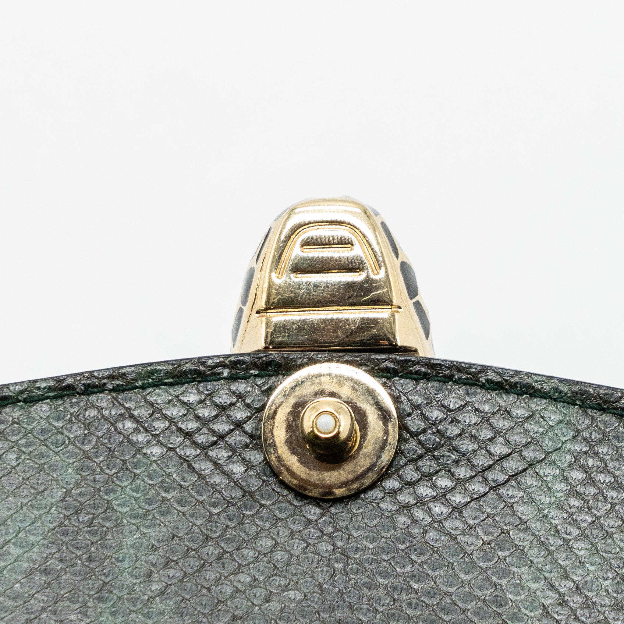 BVLGARI SERPENTI FOREVER FLAP BAG SHINY KARUNG GLACIER GREEN LGHW