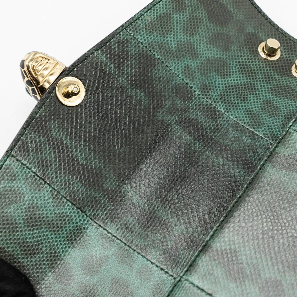 BVLGARI SERPENTI FOREVER FLAP BAG SHINY KARUNG GLACIER GREEN LGHW