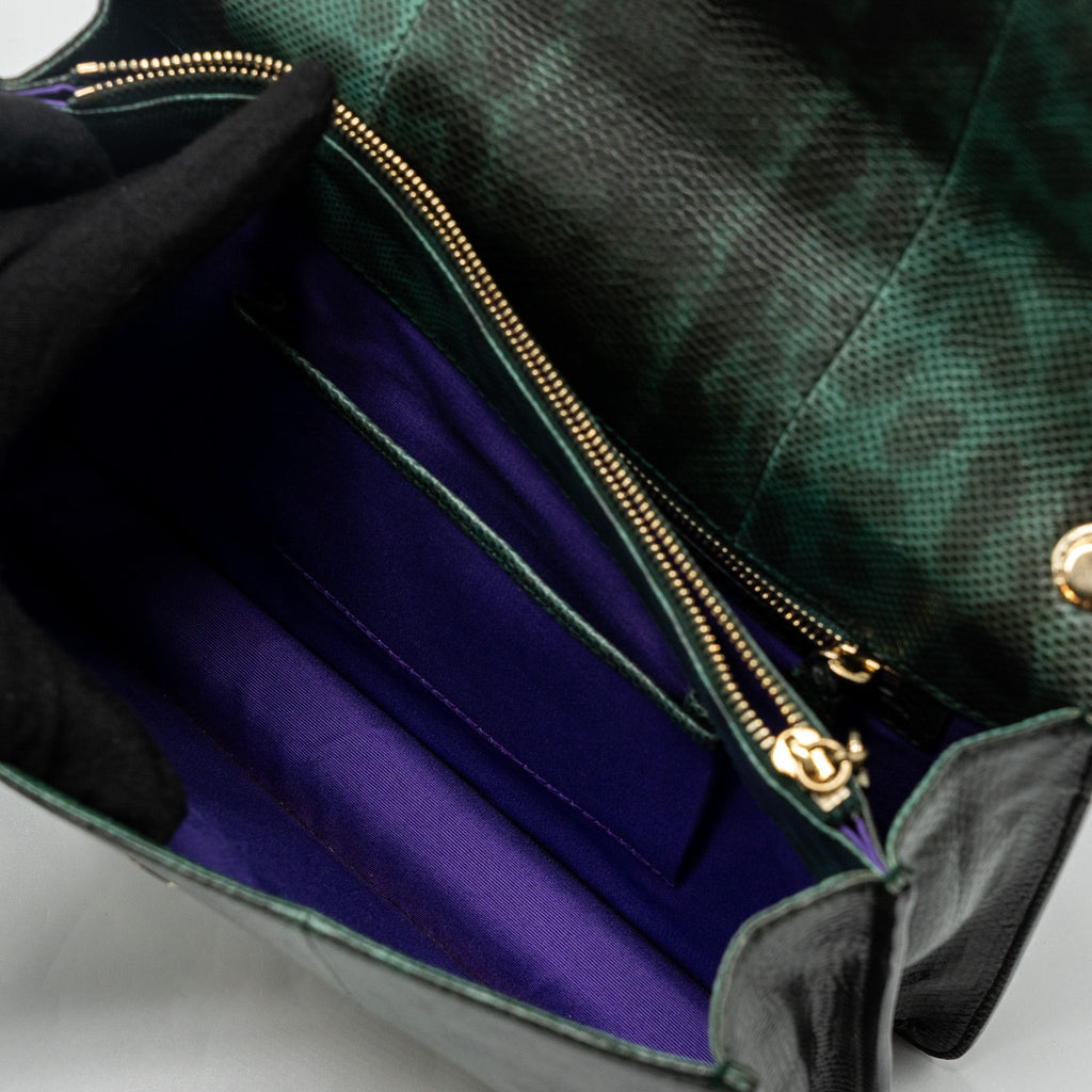 BVLGARI SERPENTI FOREVER FLAP BAG SHINY KARUNG GLACIER GREEN LGHW