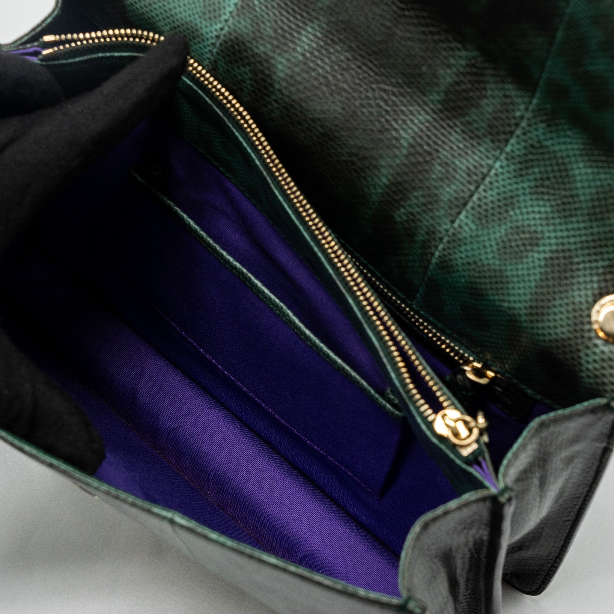 BVLGARI SERPENTI FOREVER FLAP BAG SHINY KARUNG GLACIER GREEN LGHW