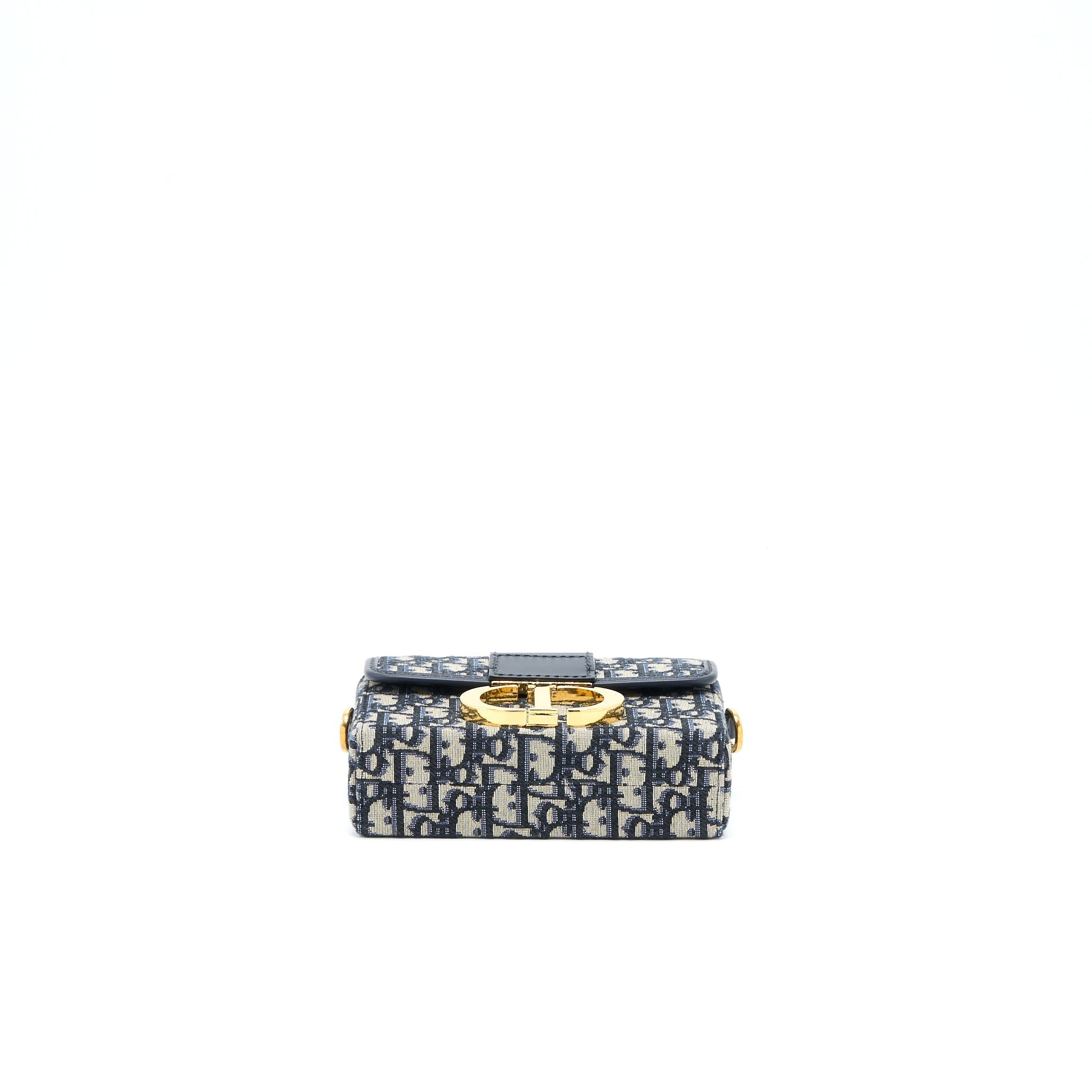 DIOR 30 MONTAIGNE MINI BOX BAG BLUE OBLIQUE GHW