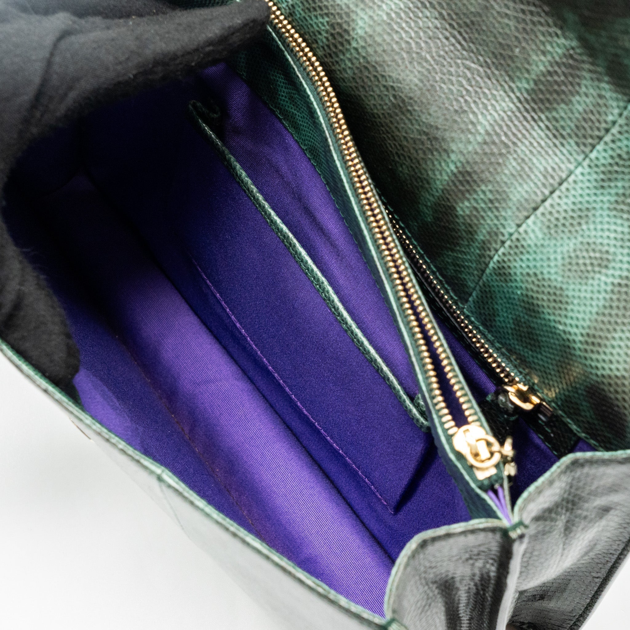 BVLGARI SERPENTI FOREVER FLAP BAG SHINY KARUNG GLACIER GREEN LGHW