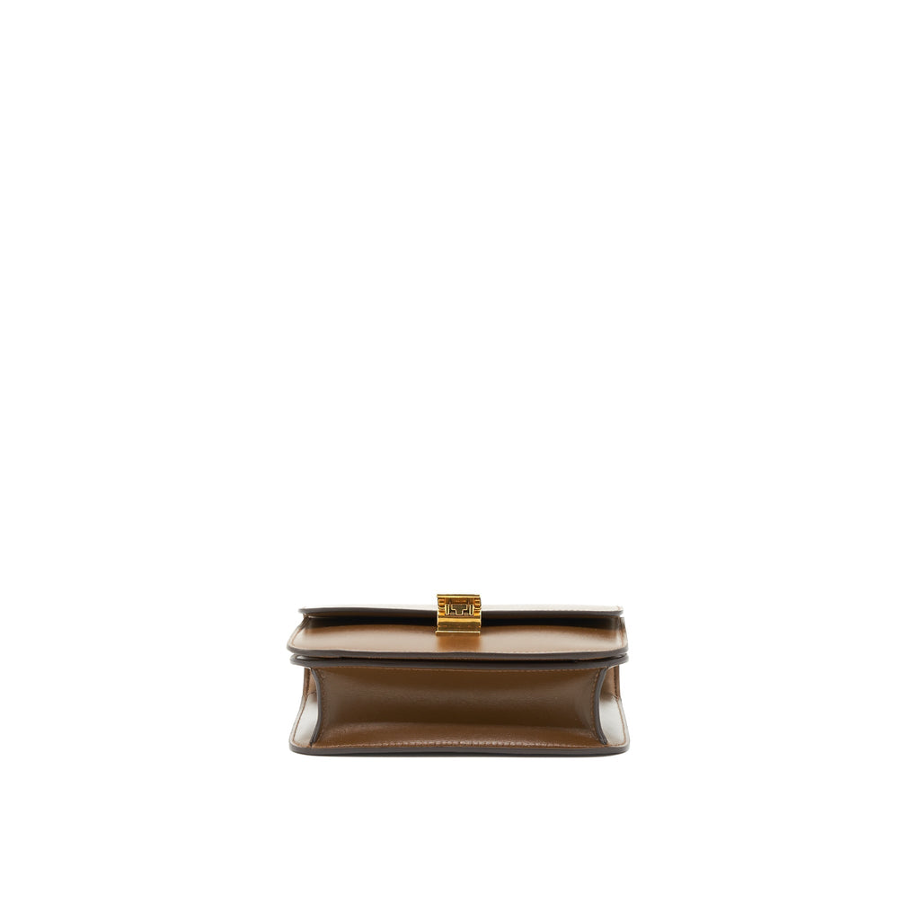 CELINE TEEN CLASSIC BOX BAG CALFSKIN CAMEL GHW