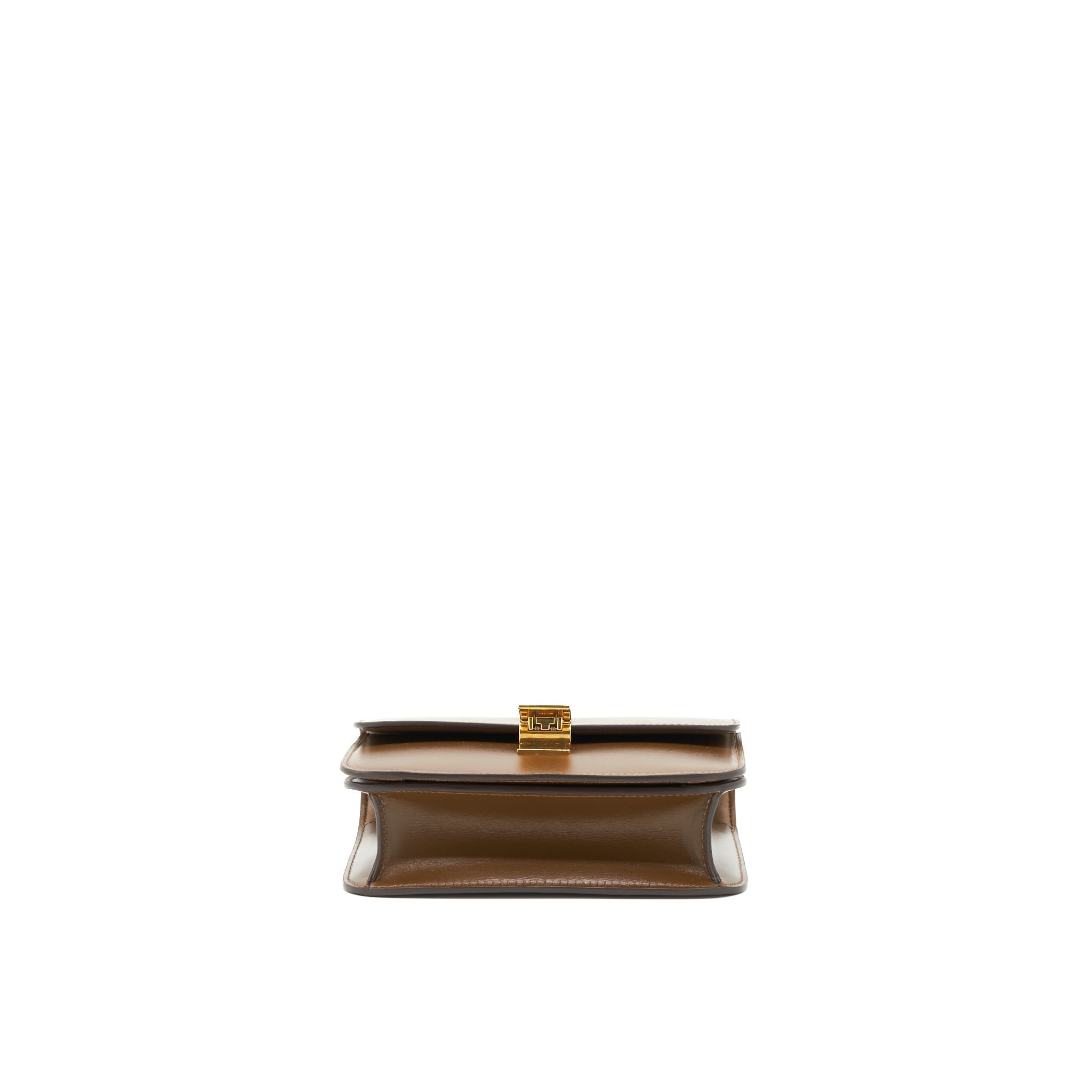 CELINE TEEN CLASSIC BOX BAG CALFSKIN CAMEL GHW