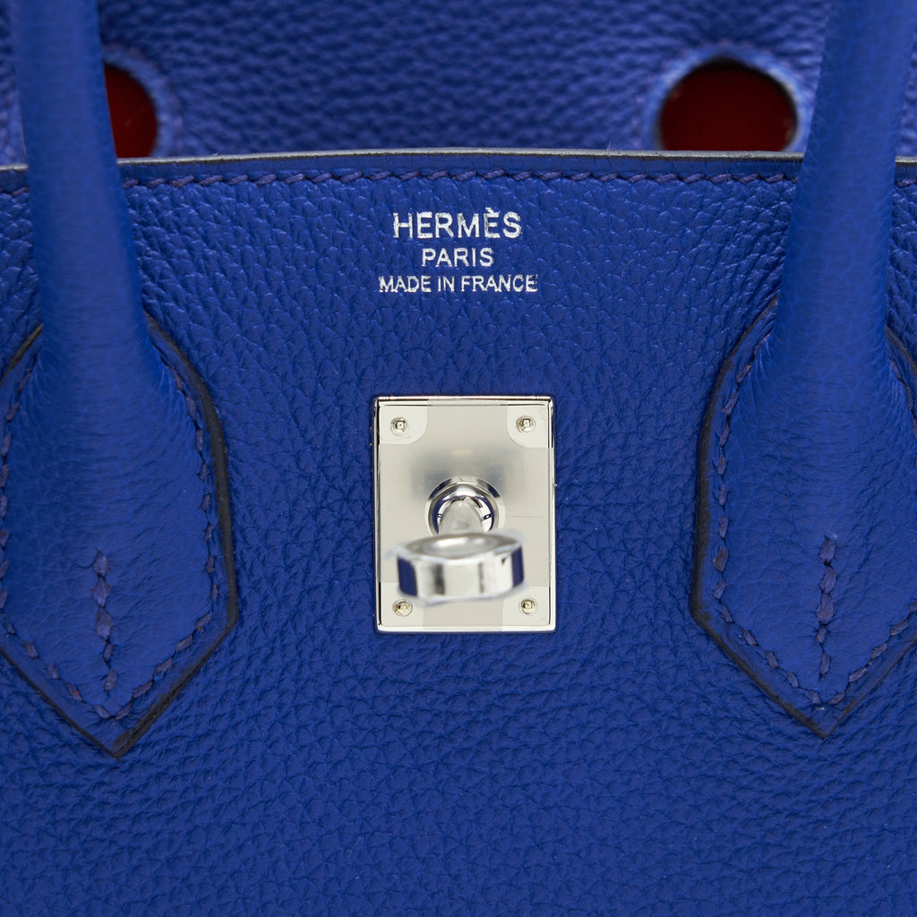HERMES BIRKIN 25 TOGO LEATHER BLUE ROYAL / CAPUCHINS WITH SHW
