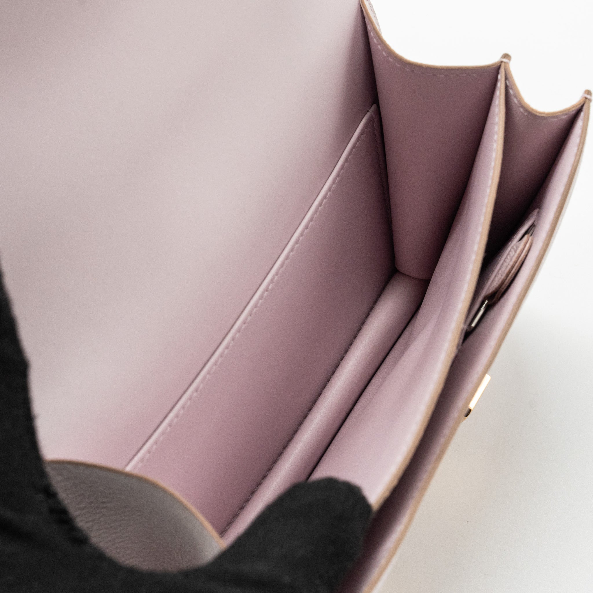 HERMES MINI CONSTANCE CHEVRE MYSORE MAUVE PALE RGHW