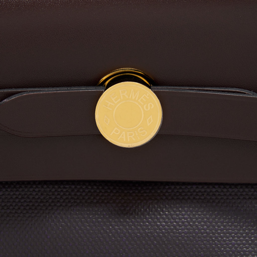Hermes Herbag 31 Cassis/Ecru/Noir/Rouge Sellier GHW