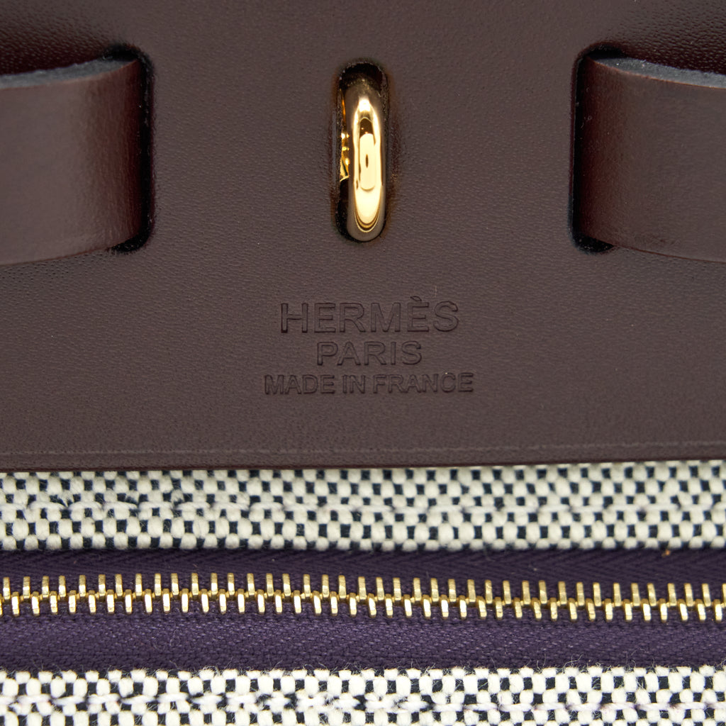 Hermes Herbag 31 Cassis/Ecru/Noir/Rouge Sellier GHW