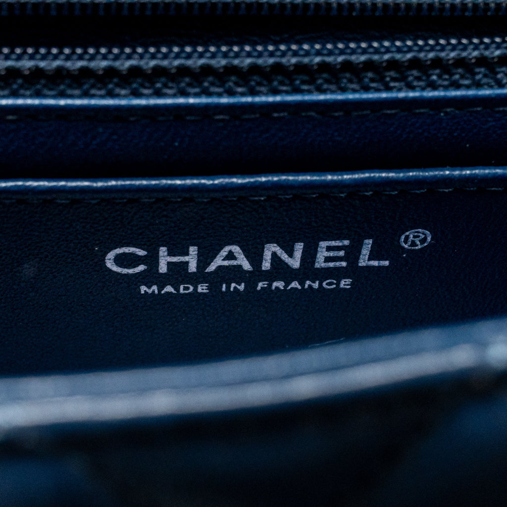 Chanel Mini Rectangular Flap Bag Lambskin Navy SHW