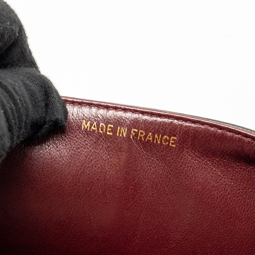 Chanel vintage medium classic double flap bag lambskin dark brown GHW