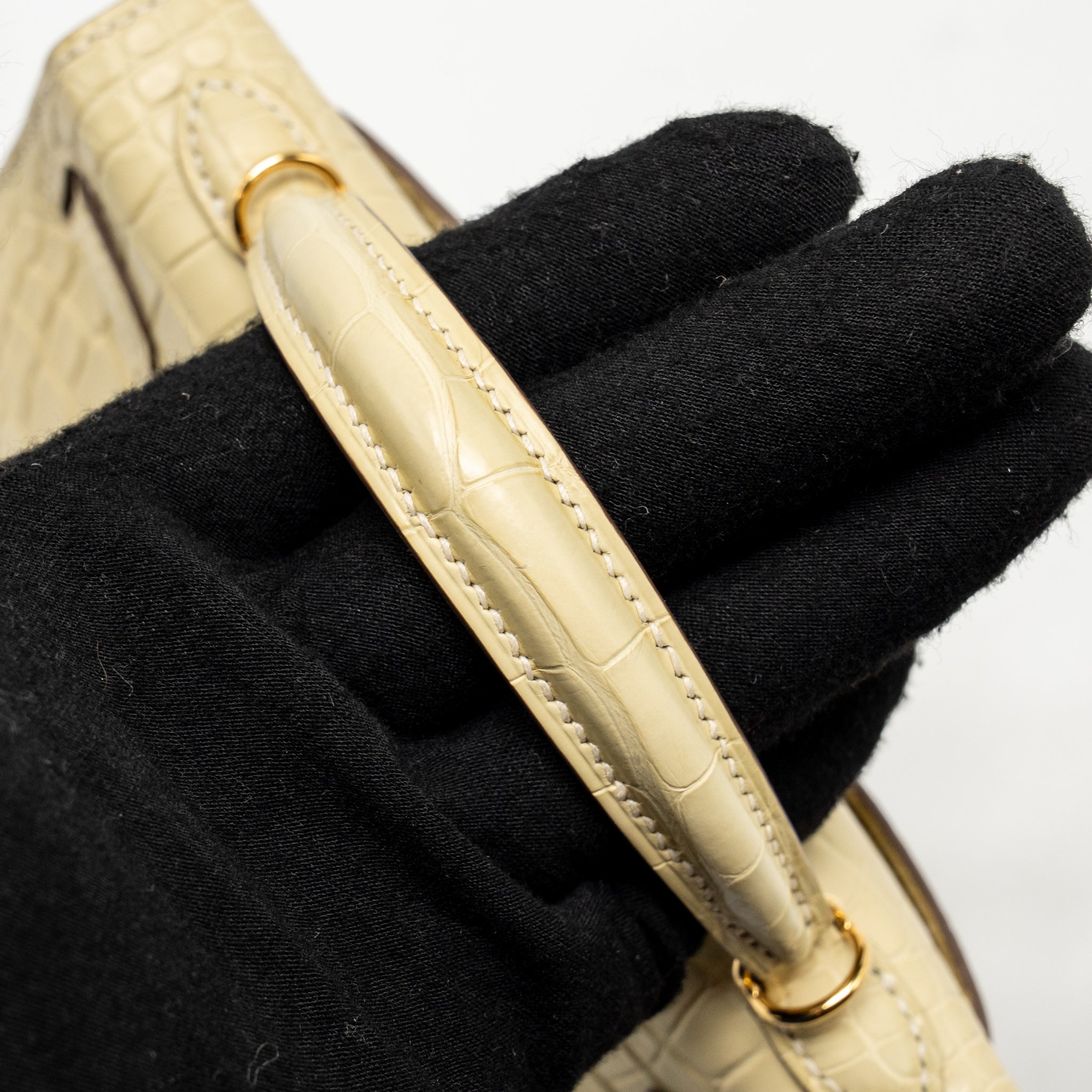HERMES MINI KELLY II ALLIGATOR MISSISSIPPIENSIS MATT Y1 VANILLE GHW