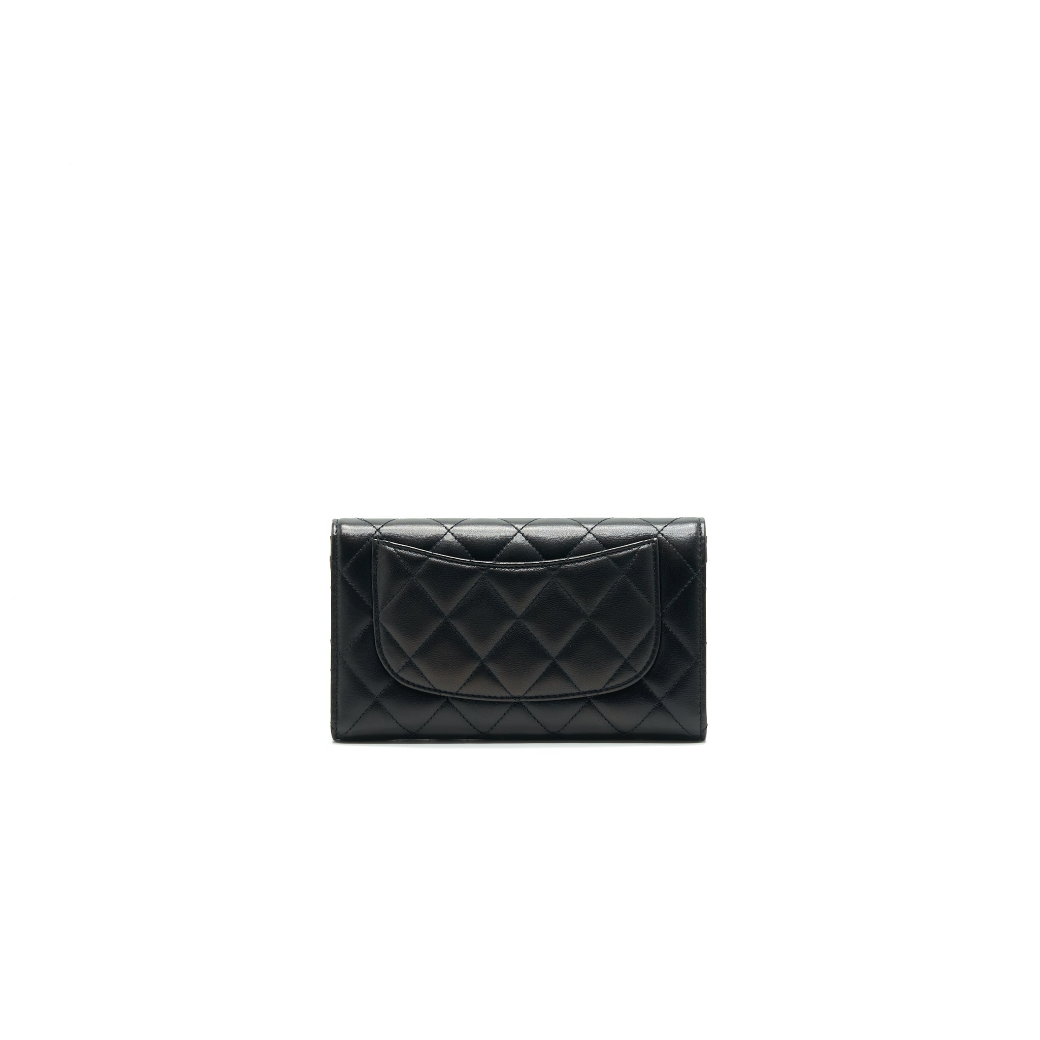 CHANEL CLASSIC FLAP WALLET LAMBSKIN BLACK SHW