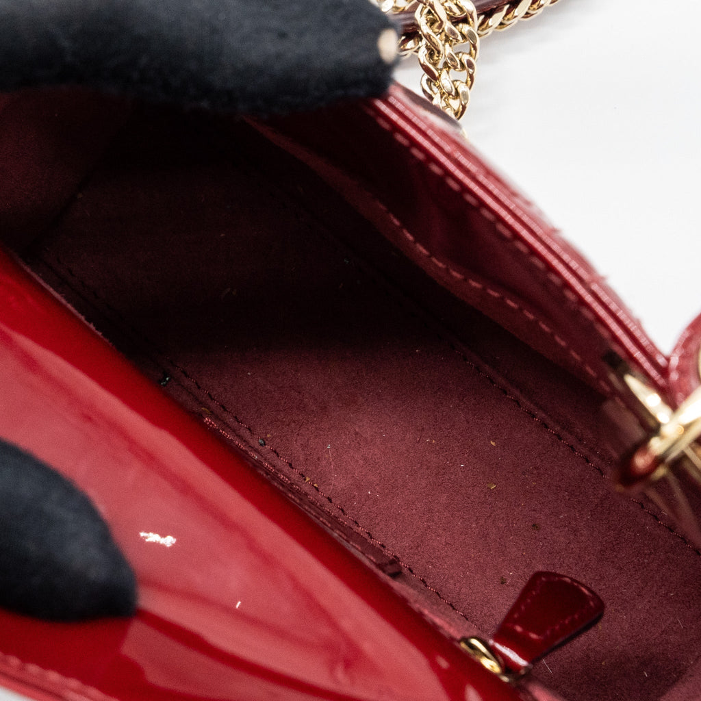 DIOR MINI LADY DIOR PATENT CALFSKIN RED LGHW