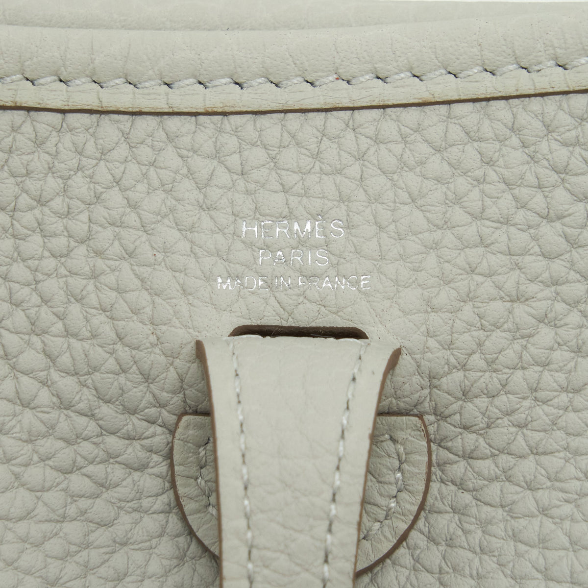 Hermes Mini Evelyne Gris Perle / Etain SHW