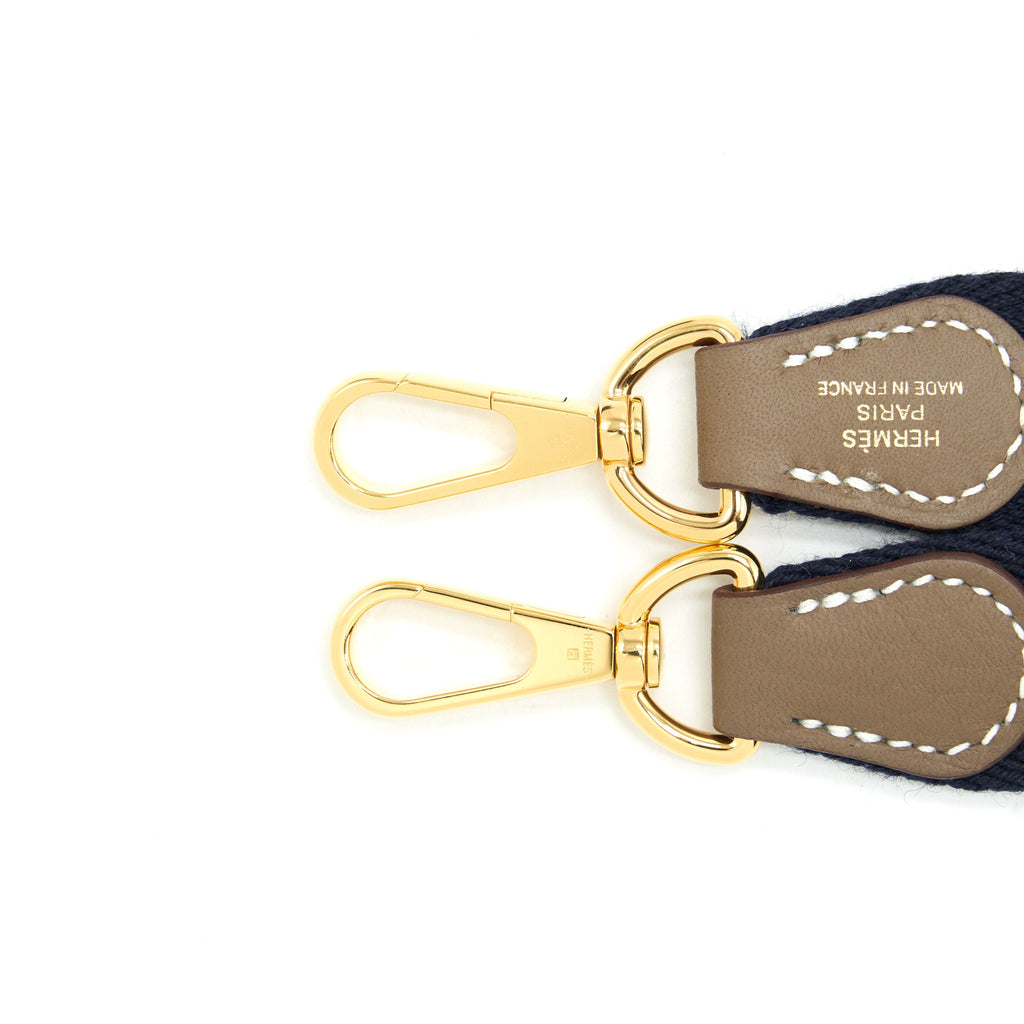 Hermes Mini Evelyne Etoupe / Indigo GHW