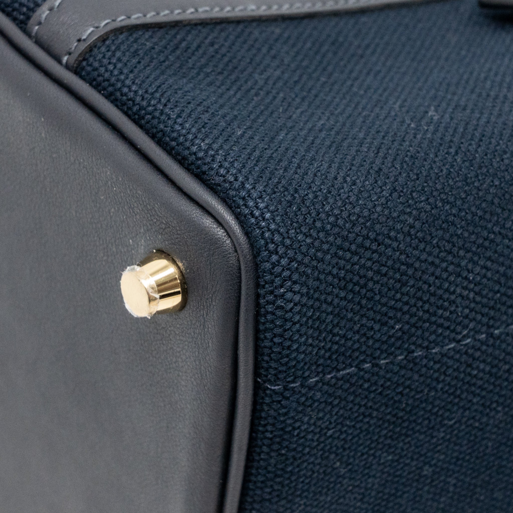 HERMES CARGO PICOTIN 18 LOCK BAG SWIFT / TOILE CANVAS BLUE MARINE / CABAN GHW