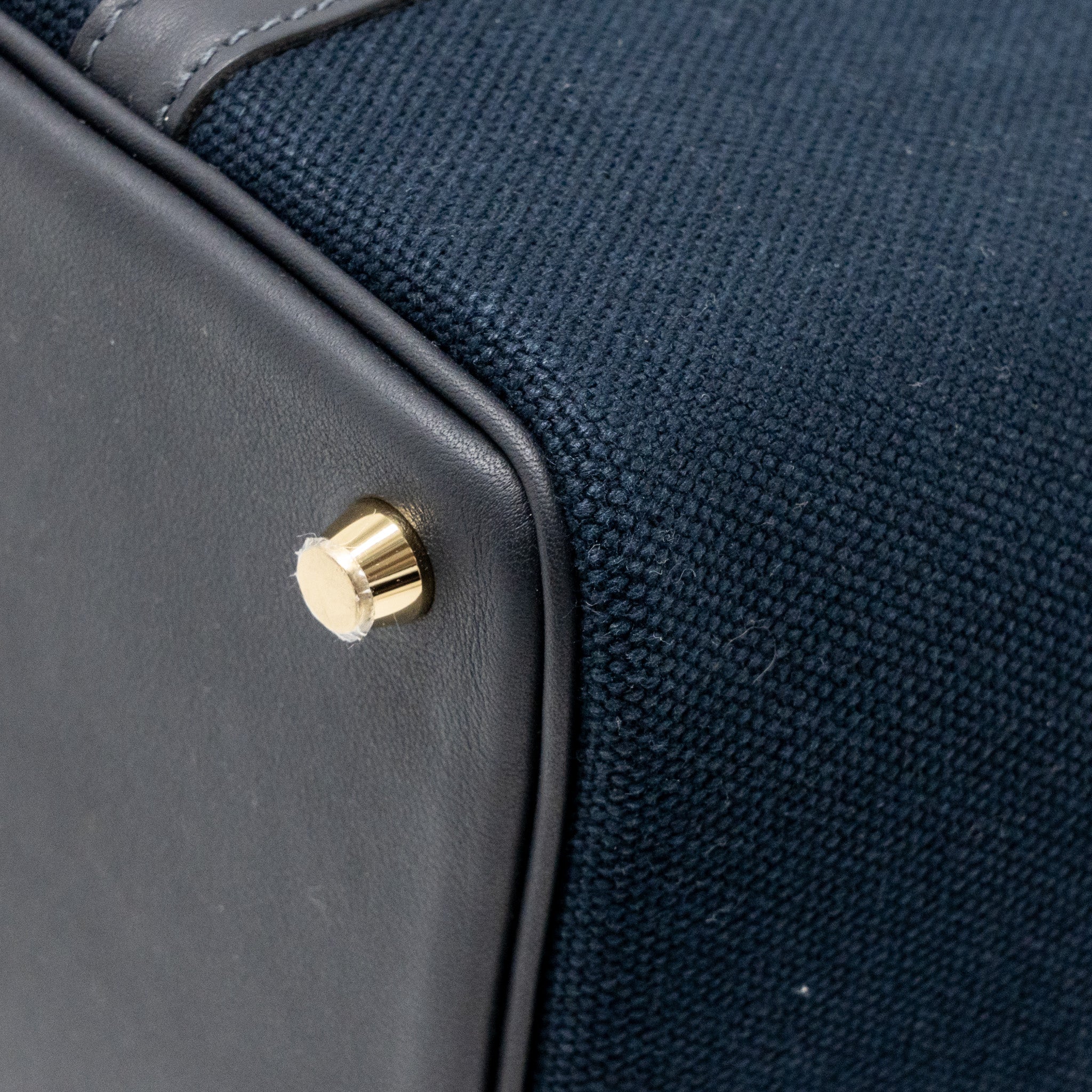 HERMES CARGO PICOTIN 18 LOCK BAG SWIFT / TOILE CANVAS BLUE MARINE / CABAN GHW