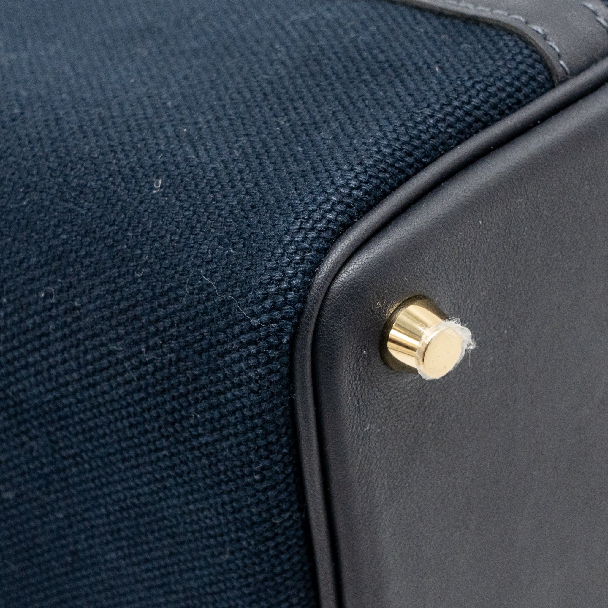 HERMES CARGO PICOTIN 18 LOCK BAG SWIFT / TOILE CANVAS BLUE MARINE / CABAN GHW