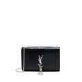 SAINT LAURENT KATE WITH TASSEL CHAIN BAG CROC EMBOSSED CALFSKIN BLACK SHW