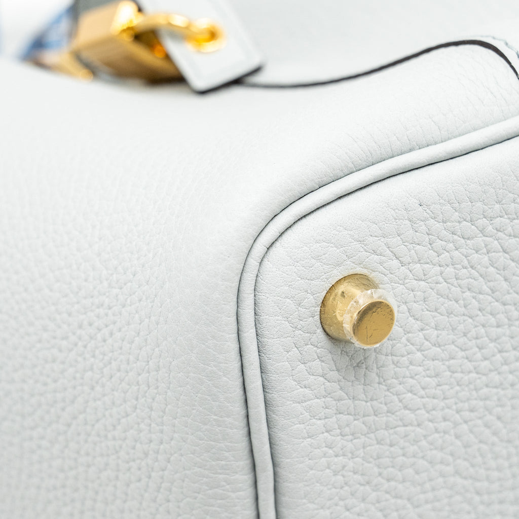 HERMES PICOTIN 18 CLEMENCE BLUE PALE GHW