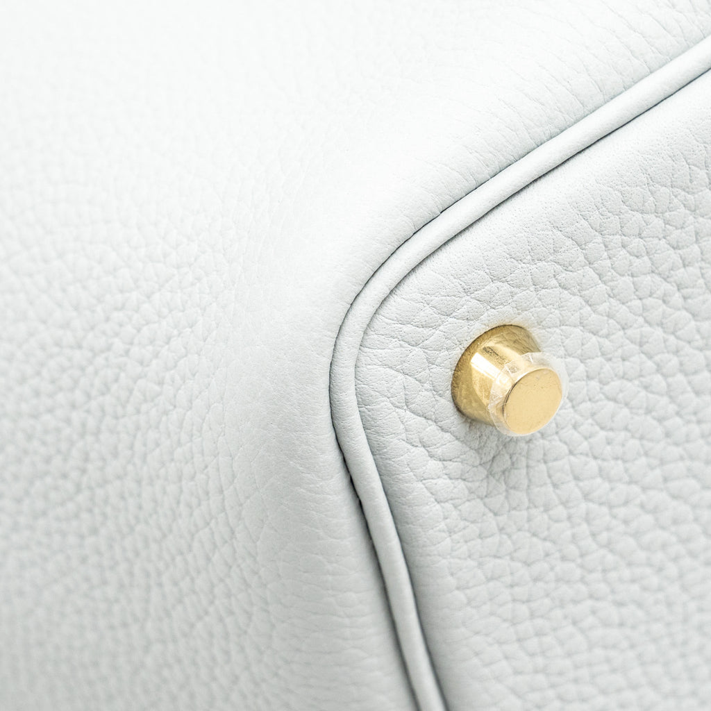 HERMES PICOTIN 18 CLEMENCE BLUE PALE GHW