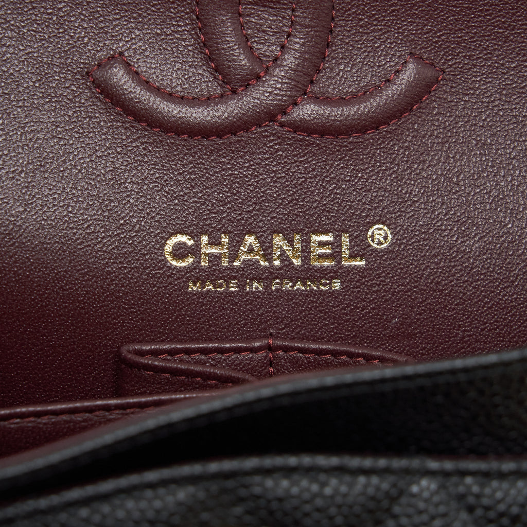 CHANEL SMALL CLASSIC DOUBLE FLAP CAVIAR BLACK GHW