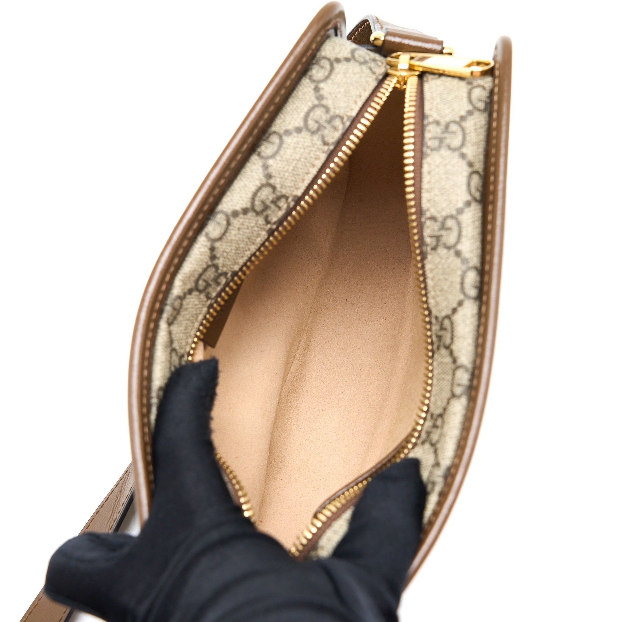 GUCCI MINI BAG INTERLOCKING G IN GG SUPREME CANVAS GHW